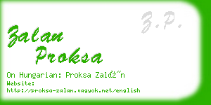 zalan proksa business card